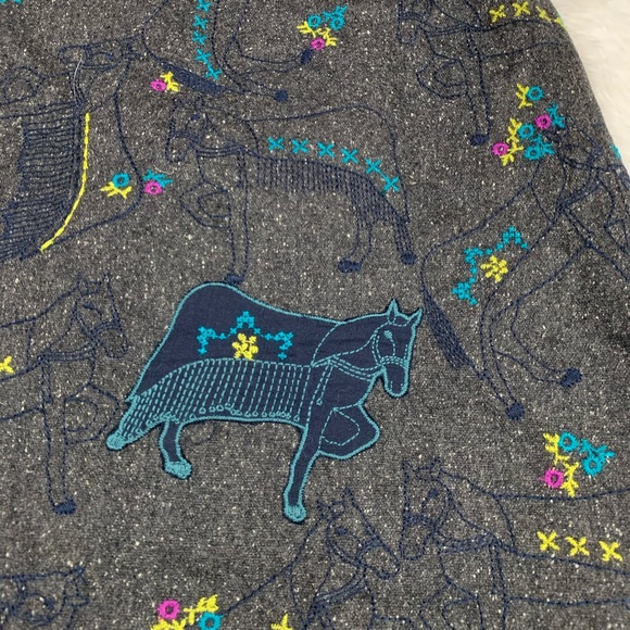 Stuff Tweed Embroidered Skirt Horses 